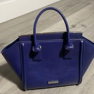 BCBGMAXAZRIA blue leather shoulder bag